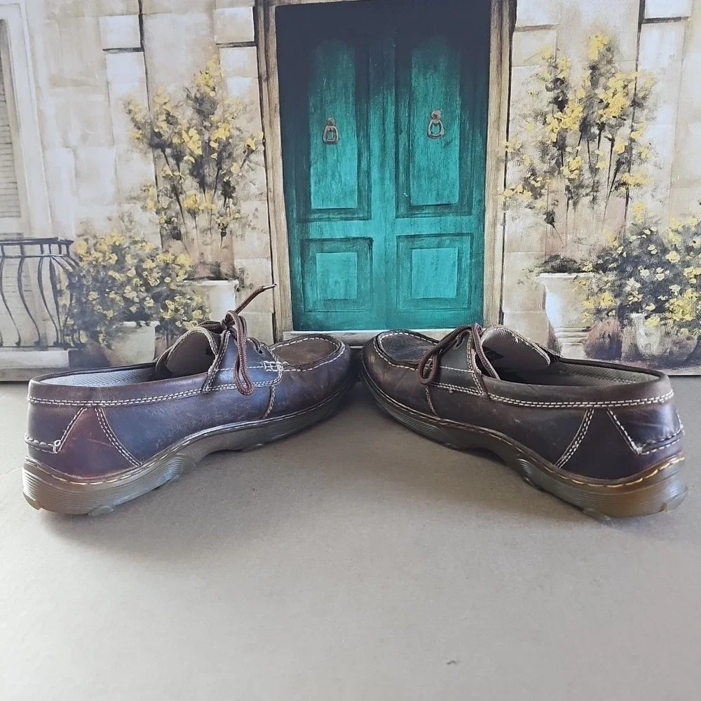 Dr Martens Brooklyn Moc Toe Leather Boat Shoe Oxfords Mens 11 Brown